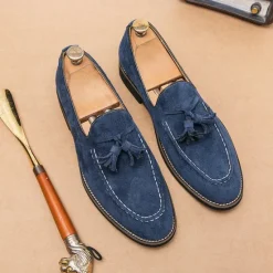 Best OUKU Men's Suede Tassel Loafers – Elegant Slip-On Dress Shoes, Comfortable and Stylish, Perfect for Business, Casual Events, and Formal Occasions