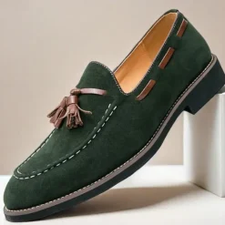 Best OUKU Men's Suede Tassel Loafers – Elegant Slip-On Dress Shoes, Comfortable and Stylish, Perfect for Business, Casual Events, and Formal Occasions