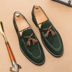 Best OUKU Men's Suede Tassel Loafers – Elegant Slip-On Dress Shoes, Comfortable and Stylish, Perfect for Business, Casual Events, and Formal Occasions