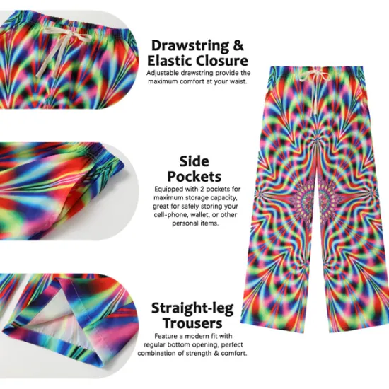 New OUKU Men's Summer Pants Beach Pants Pocket Drawstring Elastic Waist Graphic Prints Comfort Breathable Casual Daily Holiday Streetwear Designer Yellow Blue Mid Waist