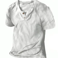 Clearance OUKU Men's Summer Shirt Casual Shirt Beach Shirt T shirt Tee Henley Shirt Plain V Neck Casual Daily Short Sleeve Clothing Apparel Fashion Comfortable