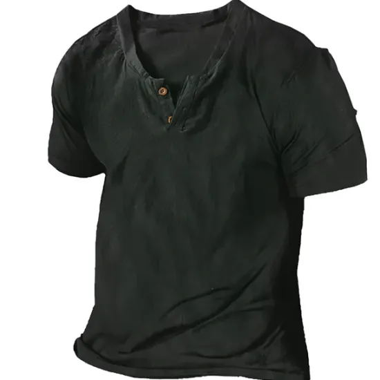 Clearance OUKU Men's Summer Shirt Casual Shirt Beach Shirt T shirt Tee Henley Shirt Plain V Neck Casual Daily Short Sleeve Clothing Apparel Fashion Comfortable