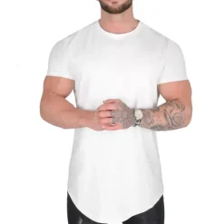 OUKU Men's Summer Shirt T shirt Tee Crew Neck Short Sleeve Sports & Outdoor Vacation Going out Casual Daily Soft Plain Black White Activewear Fashion Sport