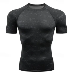Online OUKU Men's Summer Shirt T shirt Tee Crew Neck Short Sleeve Sports & Outdoor Fitness Vacation Going out Casual Daily Breathable Soft Plain 1 2 Activewear Fashion Sport