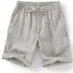 Hot OUKU Men's Summer Shorts Beach Shorts Drawstring Elastic Waist Plain Breathable Soft Short Casual Daily Holiday Streetwear Hawaiian Blue Green Micro-elastic
