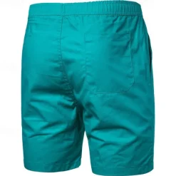 Outlet OUKU Men's Summer Shorts Casual Shorts Pocket Elastic Waist Plain Comfort Short Party Work Daily Fashion Classic Style ArmyGreen Grass Green Micro-elastic