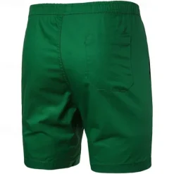 Outlet OUKU Men's Summer Shorts Casual Shorts Pocket Elastic Waist Plain Comfort Short Party Work Daily Fashion Classic Style ArmyGreen Grass Green Micro-elastic