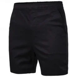 Outlet OUKU Men's Summer Shorts Casual Shorts Pocket Elastic Waist Plain Comfort Short Party Work Daily Fashion Classic Style ArmyGreen Grass Green Micro-elastic
