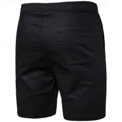 Outlet OUKU Men's Summer Shorts Casual Shorts Pocket Elastic Waist Plain Comfort Short Party Work Daily Fashion Classic Style ArmyGreen Grass Green Micro-elastic