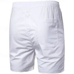 Outlet OUKU Men's Summer Shorts Casual Shorts Pocket Elastic Waist Plain Comfort Short Party Work Daily Fashion Classic Style ArmyGreen Grass Green Micro-elastic