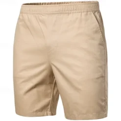 Outlet OUKU Men's Summer Shorts Casual Shorts Pocket Elastic Waist Plain Comfort Short Party Work Daily Fashion Classic Style ArmyGreen Grass Green Micro-elastic