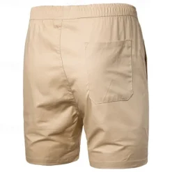 Outlet OUKU Men's Summer Shorts Casual Shorts Pocket Elastic Waist Plain Comfort Short Party Work Daily Fashion Classic Style ArmyGreen Grass Green Micro-elastic