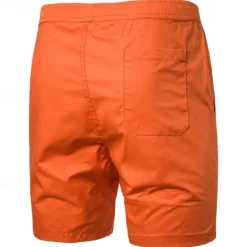 Outlet OUKU Men's Summer Shorts Casual Shorts Pocket Elastic Waist Plain Comfort Short Party Work Daily Fashion Classic Style ArmyGreen Grass Green Micro-elastic