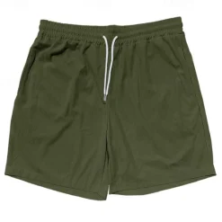 Hot OUKU Men's Summer Shorts Casual Shorts Corduroy Shorts Pocket Drawstring Elastic Waist Plain Comfort Knee Length Outdoor Daily Fashion Classic Style Black Yellow Micro-elastic