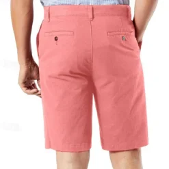 Online OUKU Men's Summer Shorts Work Shorts Casual Shorts Buttons Pocket Plain Comfort Knee Length Formal Daily Fashion Classic Style Red Micro-elastic Pink