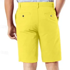 Online OUKU Men's Summer Shorts Work Shorts Casual Shorts Buttons Pocket Plain Comfort Knee Length Formal Daily Fashion Classic Style Red Micro-elastic Pink