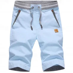 Discount OUKU Men's Summer Shorts Work Shorts Pocket Drawstring Plain Comfort Breathable Knee Length Outdoor Business Fashion Casual Black Blue