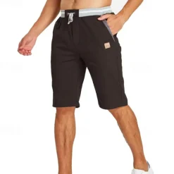 Discount OUKU Men's Summer Shorts Work Shorts Pocket Drawstring Plain Comfort Breathable Knee Length Outdoor Business Fashion Casual Black Blue