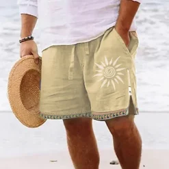 Outlet OUKU Men's Sun Graphic Prints Board Shorts Swim Shorts Swim Trunks Mid Waist Streetwear Hawaiian Designer Casual Daily Holiday Zipper Pocket Elastic Waist Designer Clothing Apparel