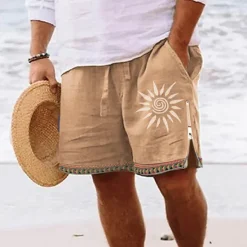 Outlet OUKU Men's Sun Graphic Prints Board Shorts Swim Shorts Swim Trunks Mid Waist Streetwear Hawaiian Designer Casual Daily Holiday Zipper Pocket Elastic Waist Designer Clothing Apparel