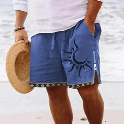 Discount OUKU Men's Sun Graphic Prints Swim Shorts Board Shorts Swim Trunks Mid Waist Vintage Ethnic Style Retro Vintage Casual Daily Holiday Zipper Pocket Elastic Waist Designer Clothing Apparel