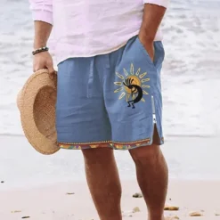 Discount OUKU Men's Sun Graphic Prints Swim Shorts Board Shorts Swim Trunks Mid Waist Vintage Ethnic Style Retro Vintage Casual Daily Holiday Zipper Pocket Elastic Waist Designer Clothing Apparel