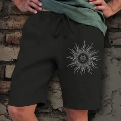 New OUKU Men's Sun Graphic Prints Shorts Summer Shorts Casual Shorts Mid Waist Streetwear Designer Outdoor Casual Daily Drawstring Elastic Waist Print Designer Clothing Apparel