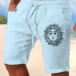 Discount OUKU Men's Sun Graphic Prints Shorts Summer Shorts Casual Shorts Mid Waist Streetwear Designer Outdoor Casual Daily Drawstring Elastic Waist Print Designer Clothing Apparel