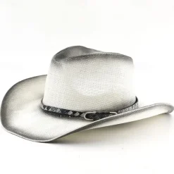 Sale OUKU Men's Sun Hat Cowboy Hat Cream Pink Straw Rope Vintage Style Fashion 18th Century Daily Theme Party Solid / Plain Color Sunscreen Cosplay