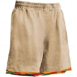 Discount OUKU Men's Sun Indian Culture Board Shorts Swim Shorts Swim Trunks Mid Waist Hawaiian Ethnic Style Casual Holiday Beach Drawstring with Mesh lining Elastic Waist Designer Clothing Apparel