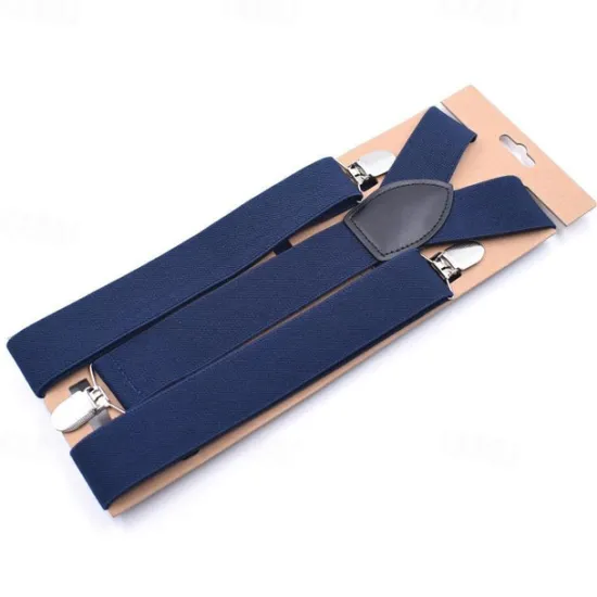 Sale OUKU Men's Suspender Polyester Nylon Metal Bucke Classic Wedding Work