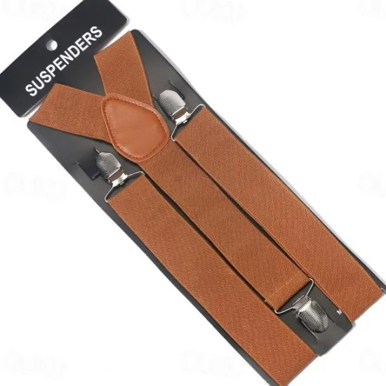 Sale OUKU Men's Suspender Polyester Nylon Metal Bucke Classic Wedding Work