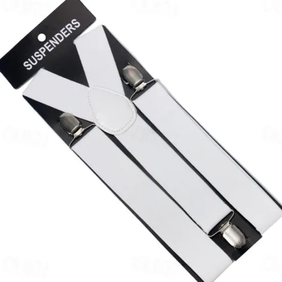 Sale OUKU Men's Suspender Polyester Nylon Metal Bucke Classic Wedding Work