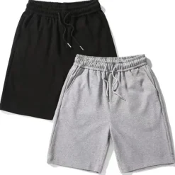 Hot OUKU Men's Sweat Shorts Baggy Shorts Solid Color Breathable Soft Short Casual Daily Stylish Casual Black Grey Micro-elastic