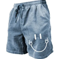 Clearance OUKU Men's Sweat Shorts Beach Shorts Terry Shorts Drawstring Elastic Waist 3D Print Graphic Prints Breathable Soft Short Daily Holiday Streetwear Cotton Blend Casual Athleisure Blue Green Micro-elastic