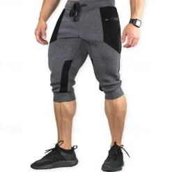 Sale OUKU Men's Sweat Shorts Capri shorts Running Shorts Gym Shorts Pocket Drawstring Elastic Waist Color Block Comfort Breathable Calf-Length Outdoor Sports Classic Casual Black Wine Micro-elastic