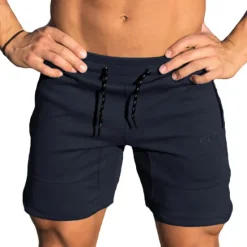 Clearance OUKU Men's Sweat Shorts Drawstring Elastic Waist Plain Breathable Sports Short Daily Beach Casual / Sporty Athleisure ArmyGreen Black Micro-elastic