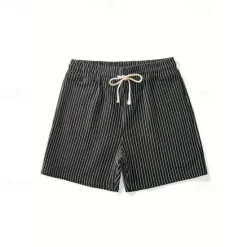 Best OUKU Men's Sweat Shorts Shorts Summer Shorts 3 inch Shorts Pocket Drawstring Elastic Waist Stripe Comfort Short Sports Outdoor Daily Going out Fashion Casual Black Pink Micro-elastic
