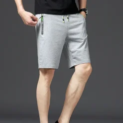 OUKU Men's Sweat Shorts Shorts Summer Shorts Beach Shorts Drawstring Elastic Waist Straight Leg Plain Comfort Breathable Short Casual Daily Holiday Cotton Blend Sports Fashion ArmyGreen Black
