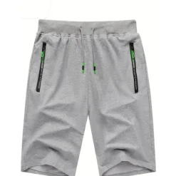 OUKU Men's Sweat Shorts Shorts Summer Shorts Beach Shorts Drawstring Elastic Waist Straight Leg Plain Comfort Breathable Short Casual Daily Holiday Cotton Blend Sports Fashion ArmyGreen Black