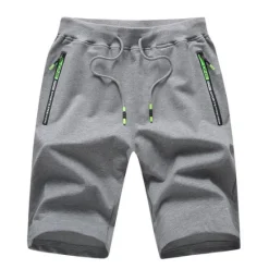 OUKU Men's Sweat Shorts Shorts Summer Shorts Beach Shorts Drawstring Elastic Waist Straight Leg Plain Comfort Breathable Short Casual Daily Holiday Cotton Blend Sports Fashion ArmyGreen Black