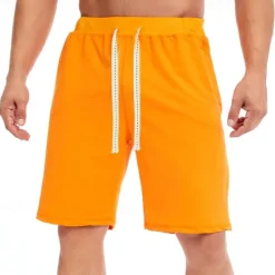 Best OUKU Men's Sweat Shorts Shorts Summer Shorts Beach Shorts Pocket Drawstring Elastic Waist Plain Comfort Breathable Short Holiday Vacation Beach Sports Fashion Black White