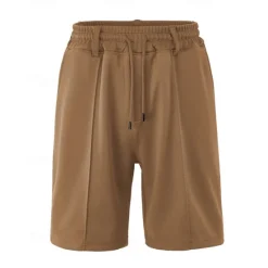 Clearance OUKU Men's Sweat Shorts Shorts Summer Shorts Beach Shorts Pocket Drawstring Elastic Waist Plain Comfort Breathable Short Outdoor Sports Classic Casual Black Brown