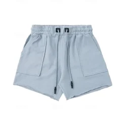 Outlet OUKU Men's Sweat Shorts Shorts Bermuda shorts Drawstring Elastic Waist Plain Comfort Sports Short Daily Running Gym Fashion Athleisure Black Blue Micro-elastic