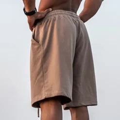 Clearance OUKU Men's Sweat Shorts Shorts Bermuda shorts Drawstring Elastic Waist Plain Comfort Sports Knee Length Outdoor Daily Fashion Streetwear Black Khaki Micro-elastic