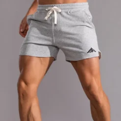 Outlet OUKU Men's Sweat Shorts Shorts Summer Shorts Embroidered Drawstring Elastic Waist Solid Color Comfort Breathable Short Outdoor Daily Fashion Casual / Sporty White Pink Micro-elastic Grey