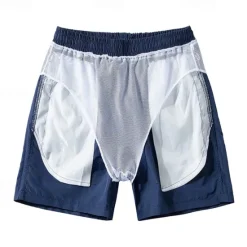 Sale OUKU Men's Sweat Shorts Shorts Sport Daily Quick Dry Comfortable Pocket Drawstring Elastic Waist Plain Short Gymnatics Casual Activewear Black White Micro-elastic