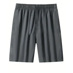 Best OUKU Men's Sweat Shorts Shorts Summer Shorts Elastic Waist Straight Leg Plain Comfort Breathable Short Casual Daily Holiday Sports Fashion Black Blue