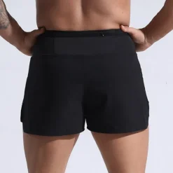 Best OUKU Men's Sweat Shorts Shorts Summer Shorts Pocket Drawstring Elastic Waist Plain Comfort Short Sports Outdoor Daily Going out Fashion Casual Black Red Micro-elastic