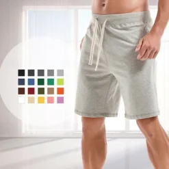 Hot OUKU Men's Sweat Shorts Shorts Workout Shorts Casual Shorts Pocket Drawstring Elastic Waist Plain Comfort Breathable Knee Length Casual Daily Holiday Sports Fashion Smoky gray Black Micro-elastic